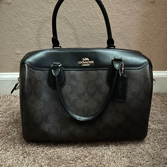 Coach F31383 Large Bennett Satchel Brown Black - Picture 1 of 4